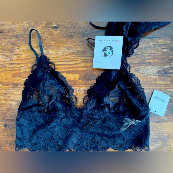 Free People Intimates Everyday Lace Longline Bralette 2-Pack Size Small NWT - Picture 5 of 6